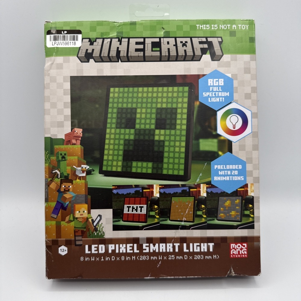 Minecraft LED Pixel Smart Light RGB Bluetooth 16x16 Display Open Box New
